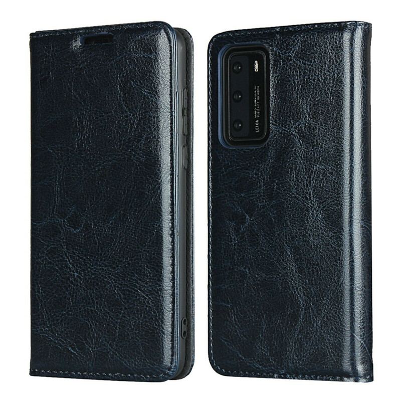 Flip Cover Huawei P40 Cuir Véritable