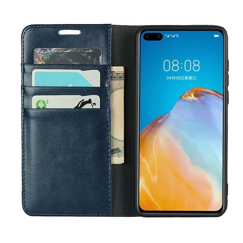 Flip Cover Huawei P40 Cuir Véritable