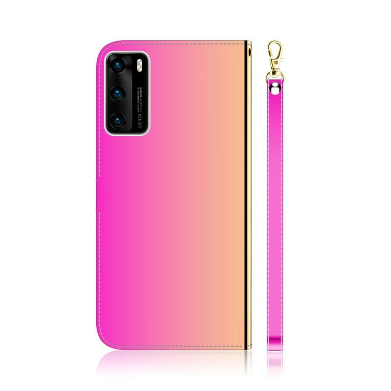 Housse Huawei P40 Simili Cuir Couverture MIroir