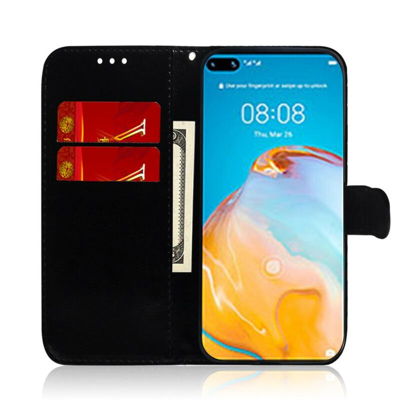 Housse Huawei P40 Simili Cuir Couverture MIroir