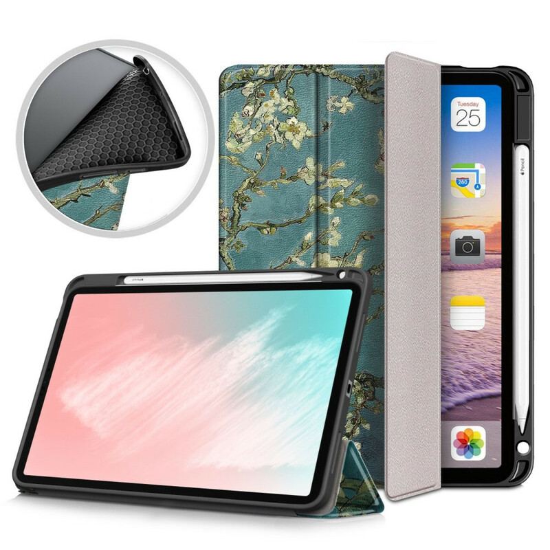 Smart Case iPad Air (2022) (2020) Branches Fleuries avec Porte-Stylet