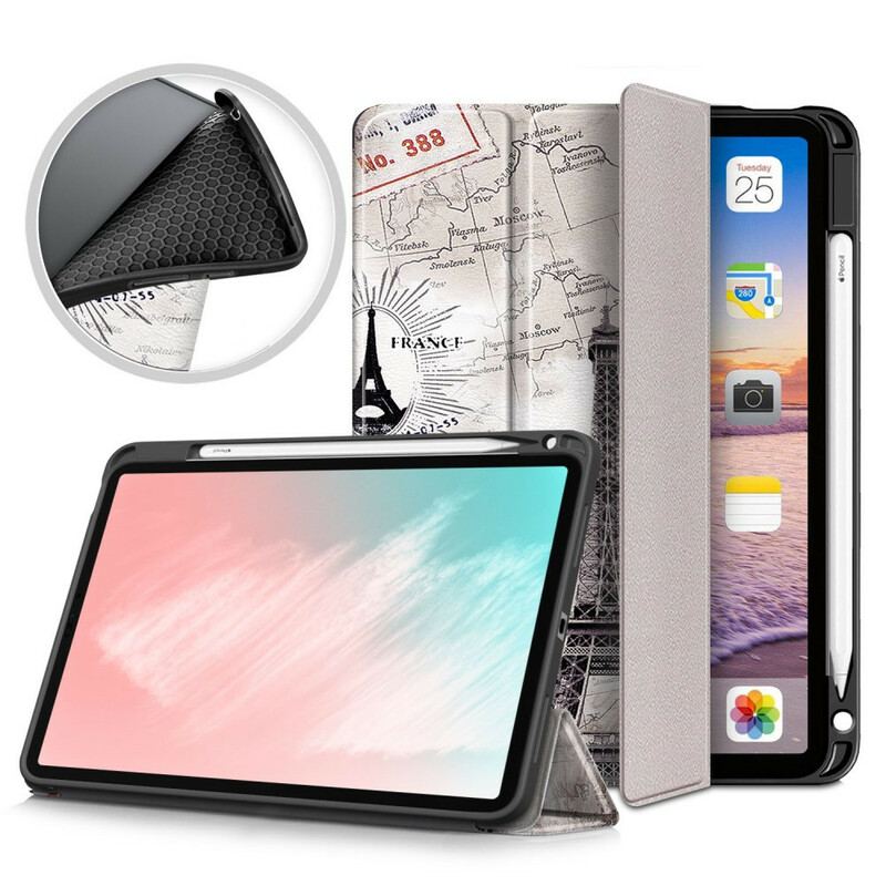 Smart Case iPad Air (2022) (2020) Tour Eiffel Rétro avec Porte-Stylet