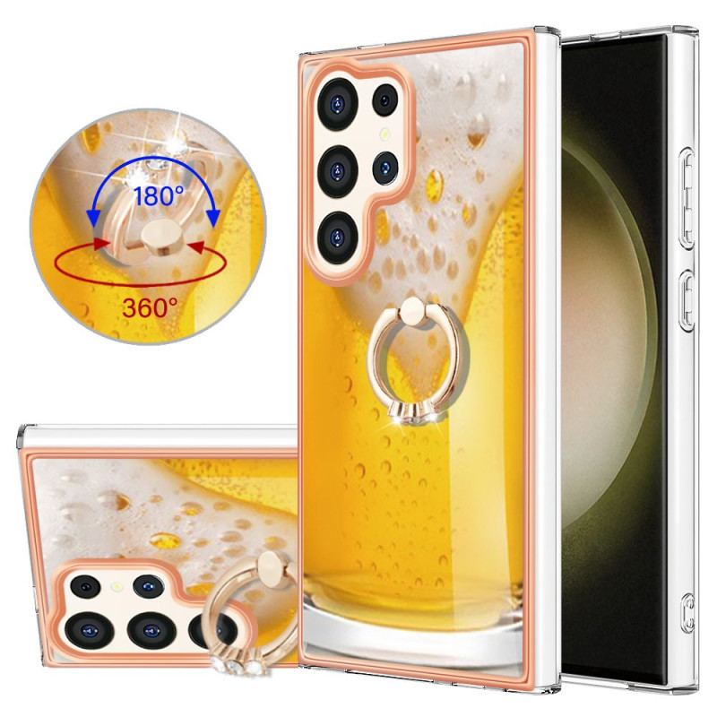 Coque Samsung Galaxy S24 Ultra 5G avec Anneau-Support Bière