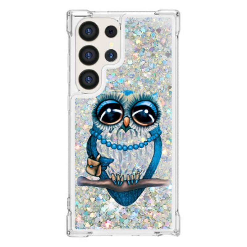 Coque Samsung Galaxy S24 Ultra 5G Paillettes Chouette