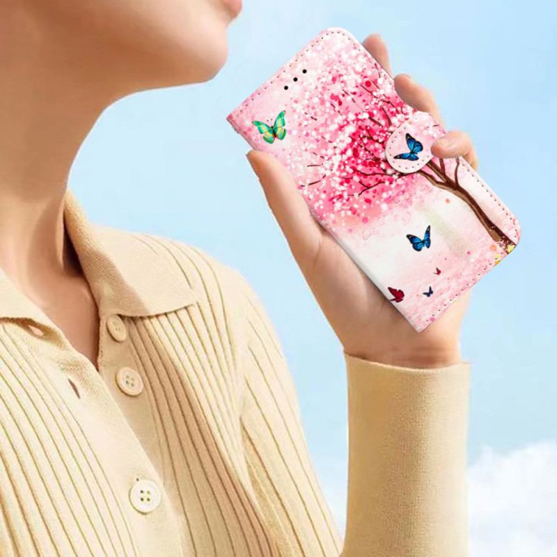 Housse Samsung Galaxy S24 Ultra 5G Cerisier en Fleur à Lanière