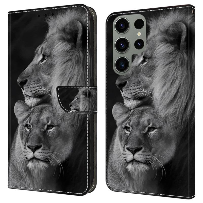 Housse Samsung Galaxy S24 Ultra 5G Couple de Lions