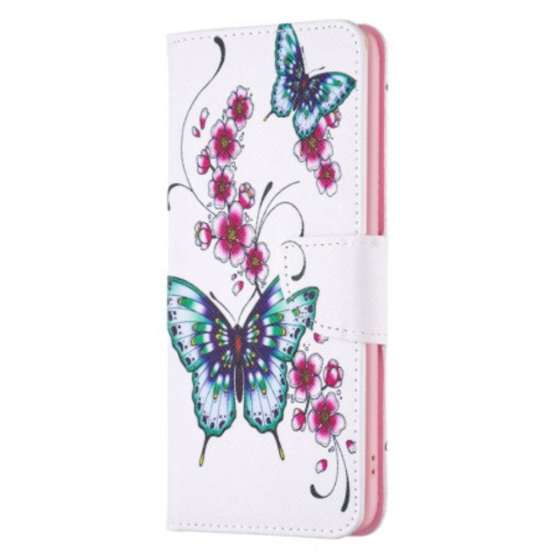 Housse Samsung Galaxy S24 Ultra 5G Fleurs de Pêcher et Papillons