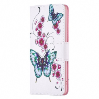 Housse Samsung Galaxy S24 Ultra 5G Fleurs de Pêcher et Papillons