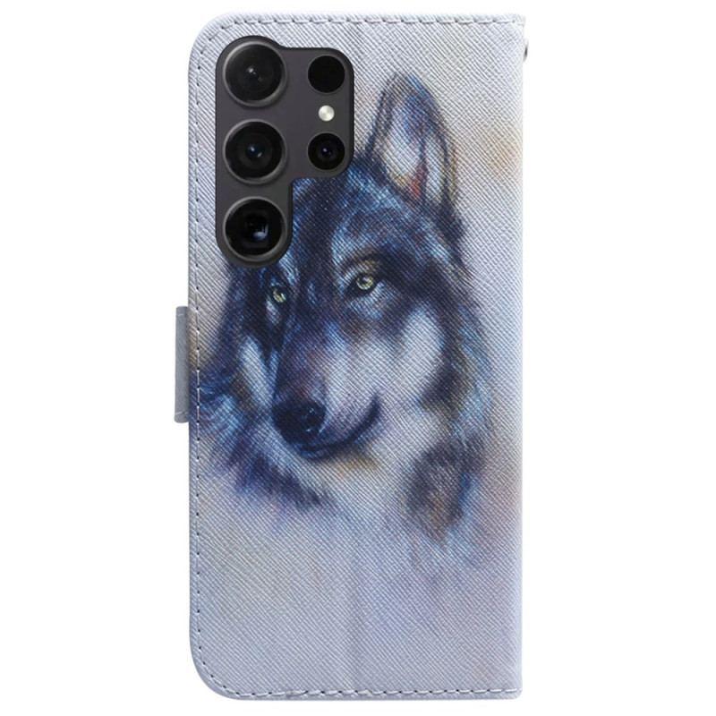 Housse Samsung Galaxy S24 Ultra 5G Loup Aquarelle