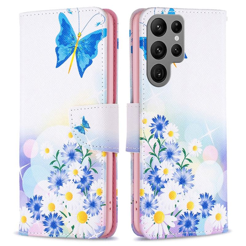 Housse Samsung Galaxy S24 Ultra 5G Papillons Aquarelle