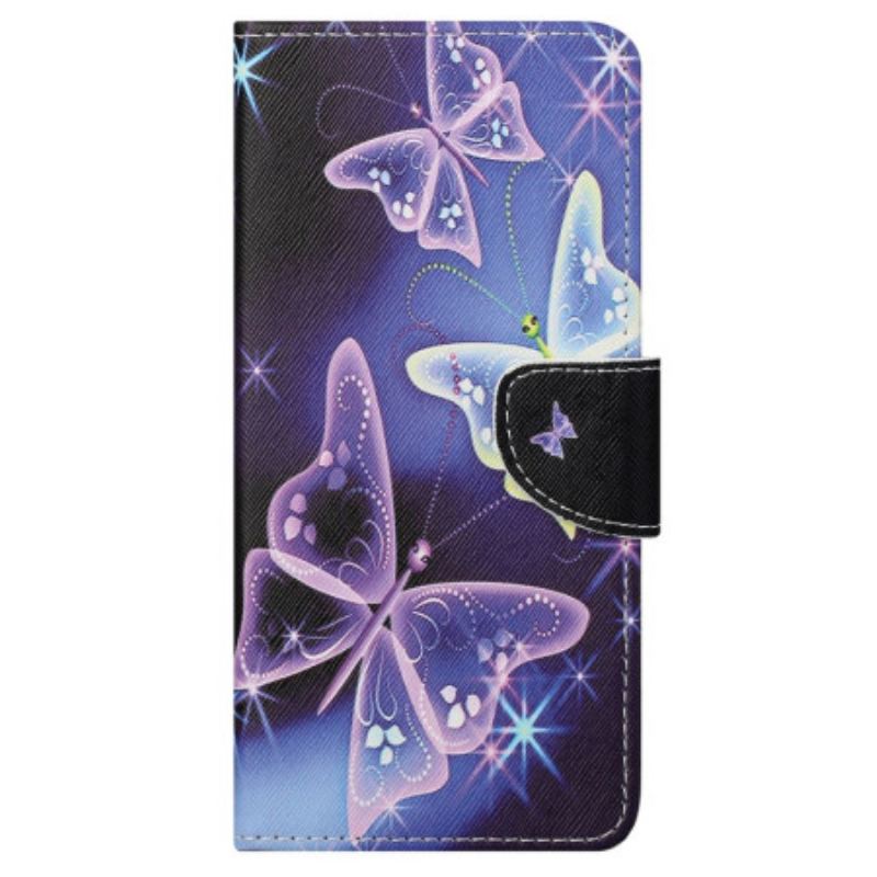 Housse Samsung Galaxy S24 Ultra 5G Papillons Scintillants