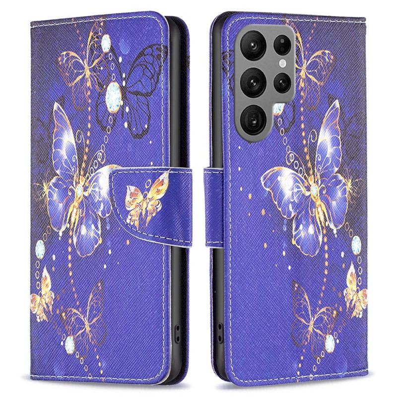 Housse Samsung Galaxy S24 Ultra 5G Papillons violets