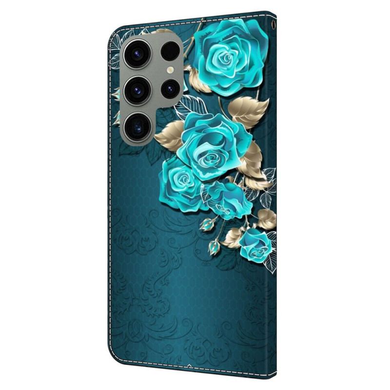 Housse Samsung Galaxy S24 Ultra 5G Roses Bleues