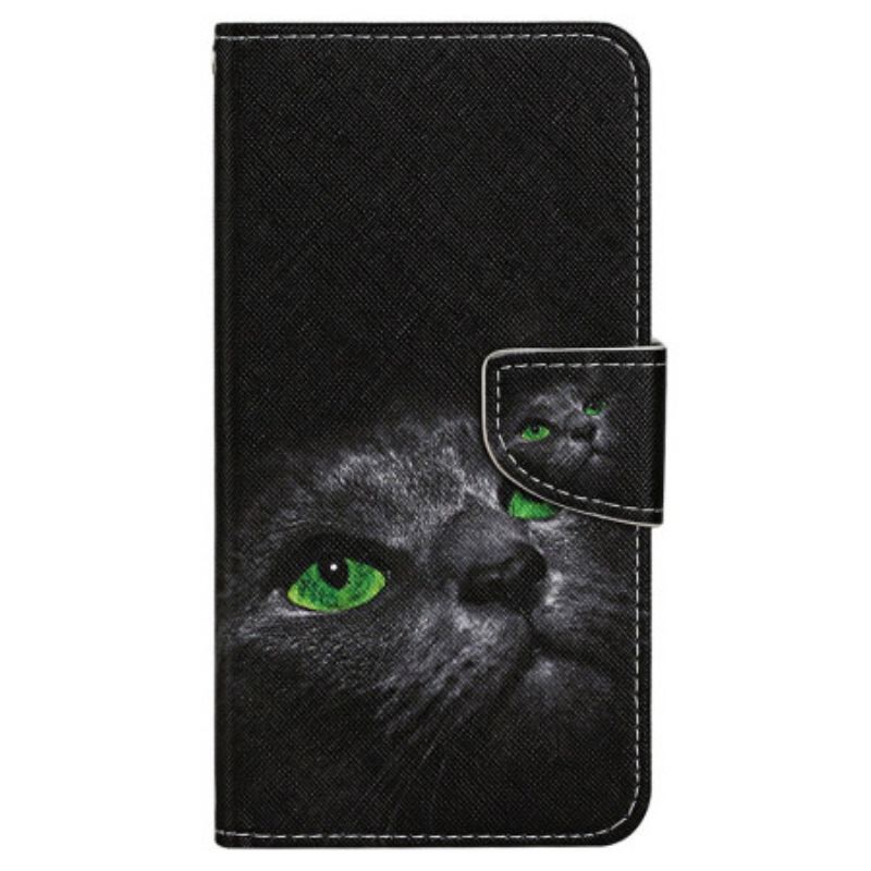 Housse Samsung Galaxy S24 Ultra 5G Yeux de Chat à Lanière