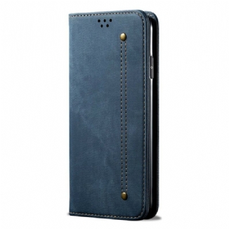 Flip Cover iPhone 12 Pro Max Simili Cuir Texture Jeans