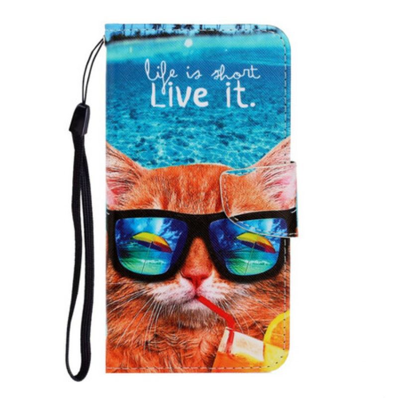 Housse iPhone 12 Pro Max Cat Live It à Lanière