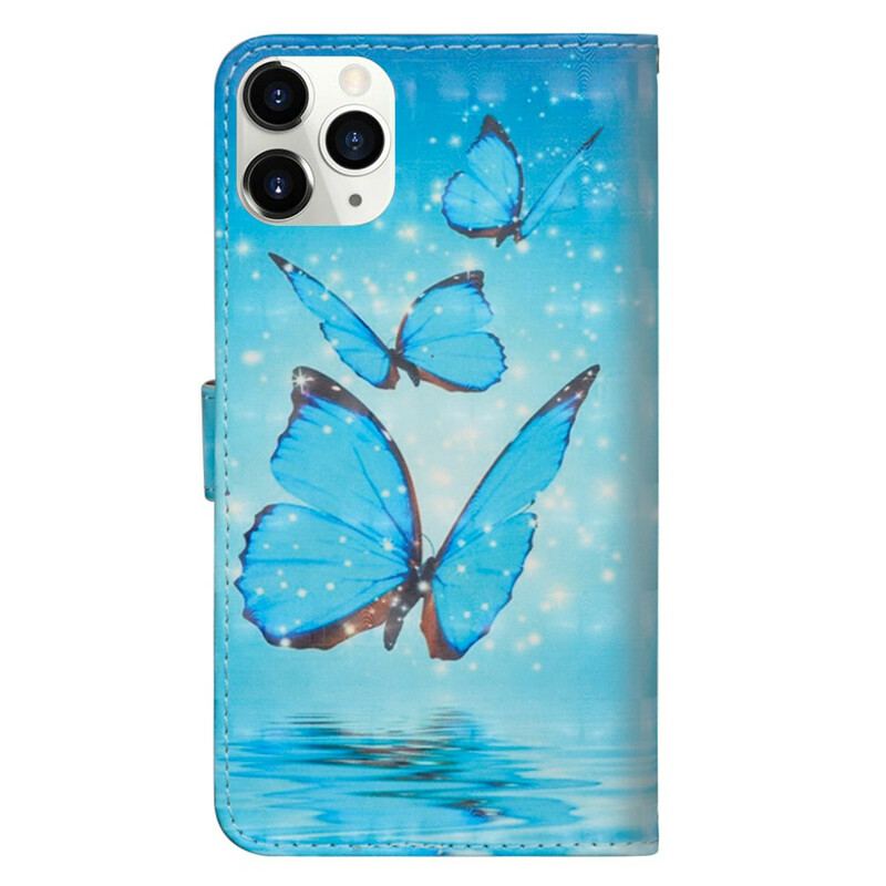 Housse iPhone 12 Pro Max Papillons Bleus Volants