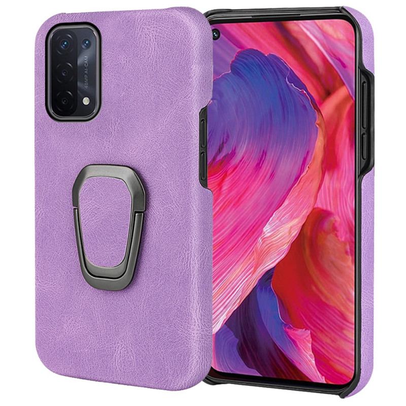 Coque Oppo A54 5G / A74 5G Effet Cuir Anneau-Support