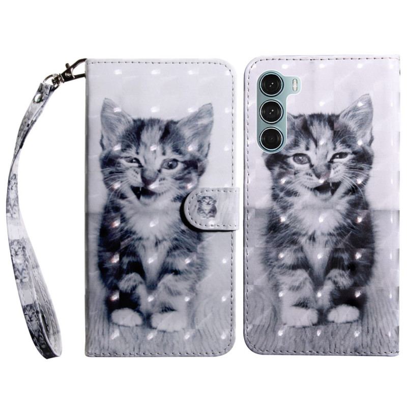 Housse Oppo A54 5G / A74 5G Chaton avec Lanière