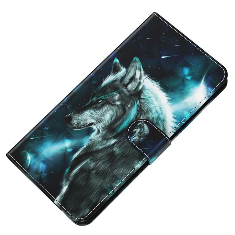 Housse Oppo A54 5G / A74 5G Loup à Lanière