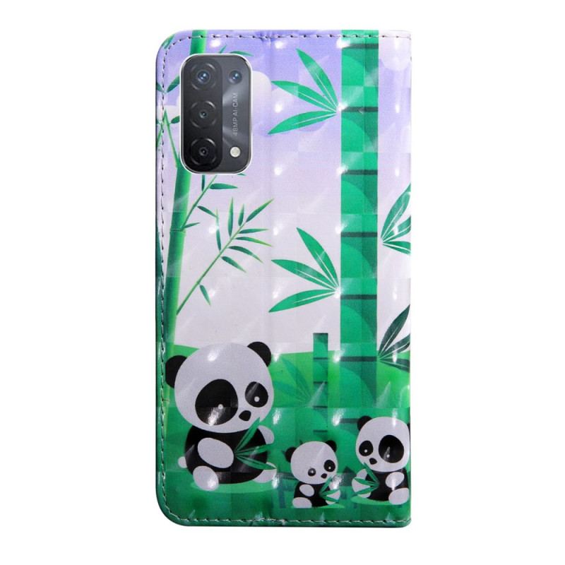 Housse Oppo A54 5G / A74 5G Panda avec Lanière