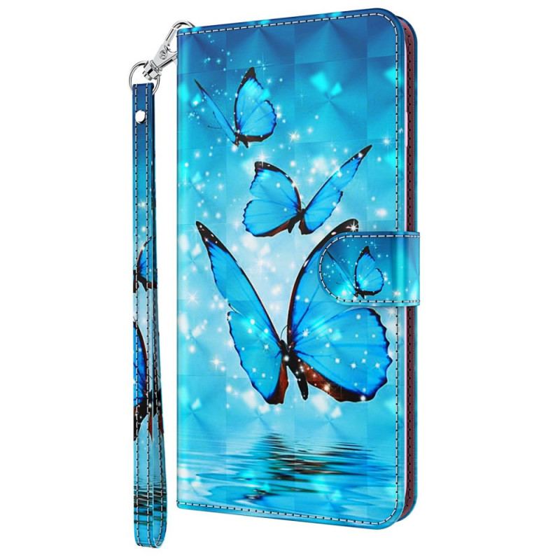 Housse Oppo A54 5G / A74 5G Papillons à Lanière