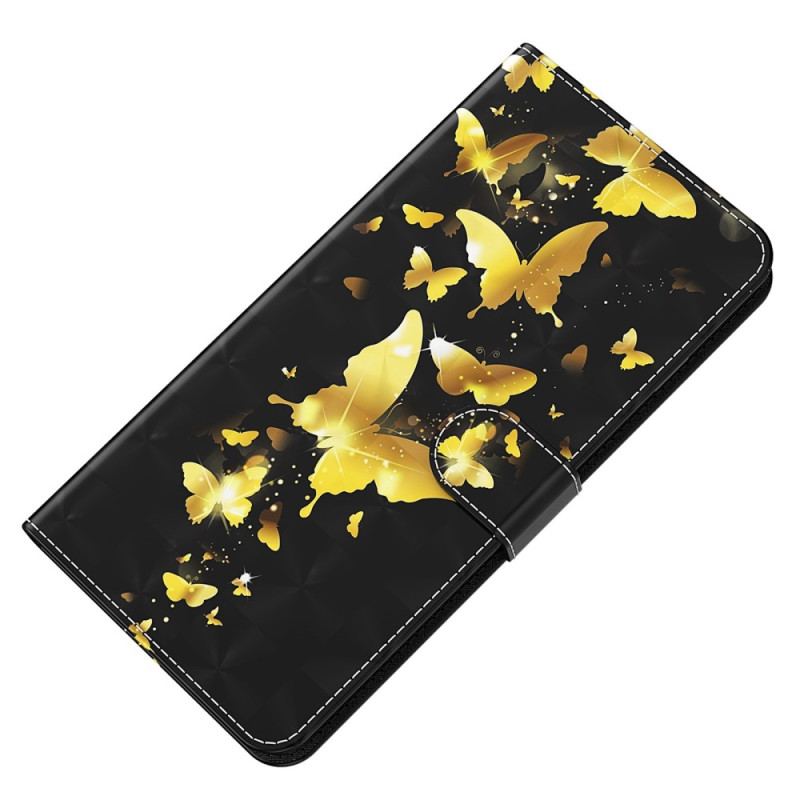 Housse Oppo A54 5G / A74 5G Papillons à Lanière