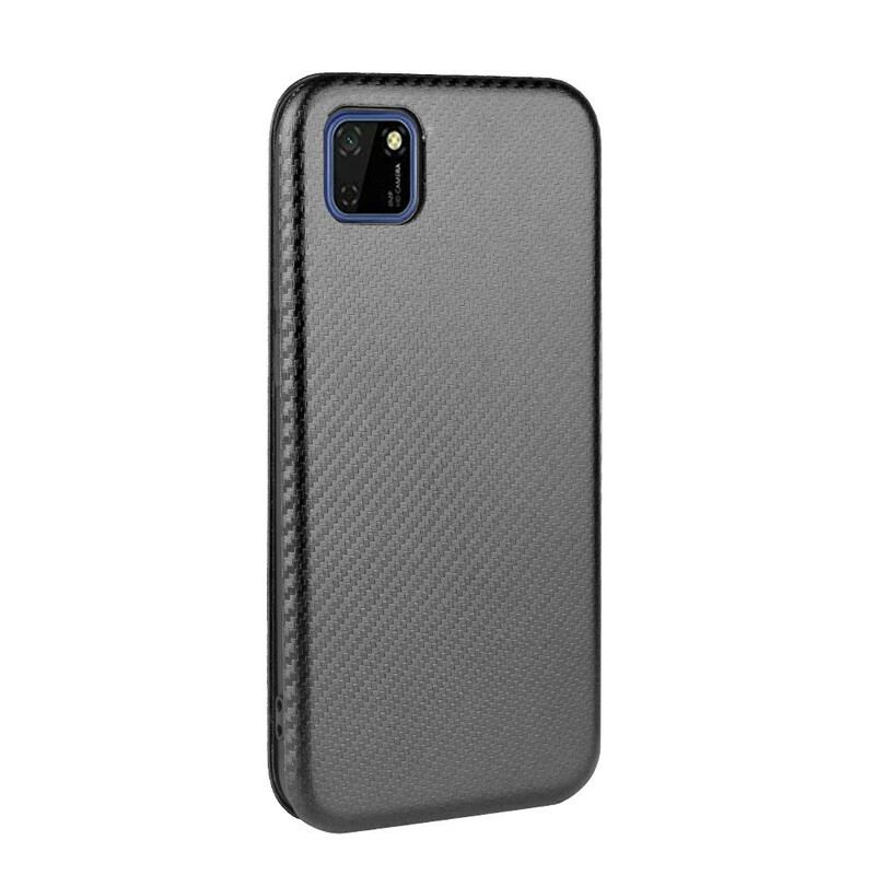 Flip Cover Huawei Y5p Fibre Carbone