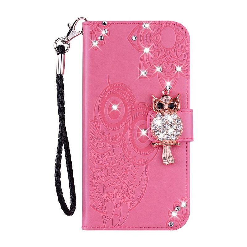 Housse Huawei Y5p Hibou Mandala et Breloque