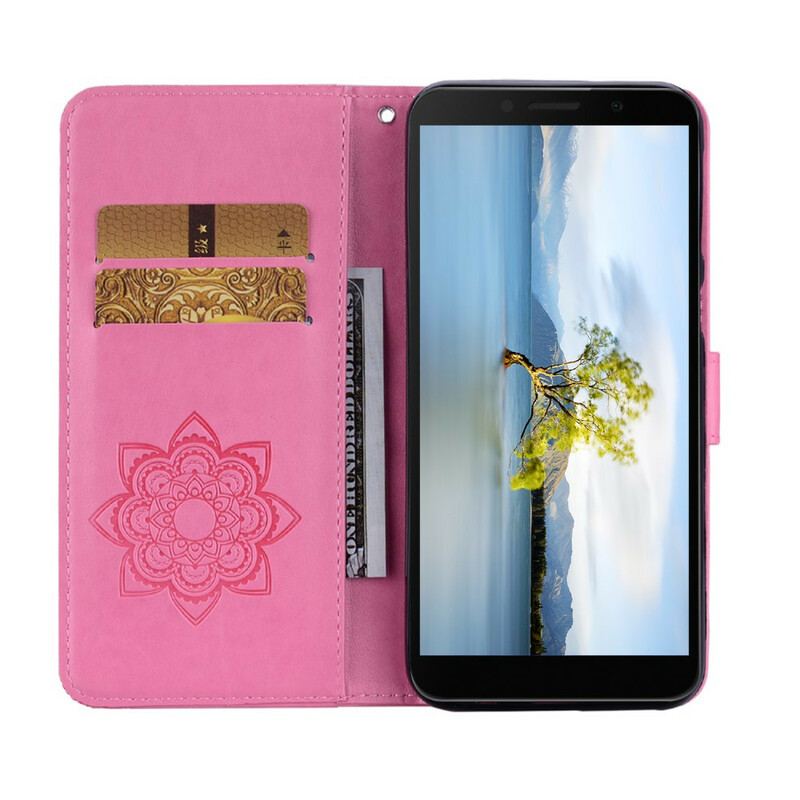 Housse Huawei Y5p Hibou Mandala et Breloque