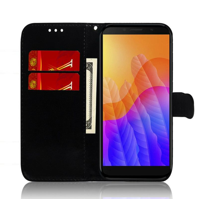 Housse Huawei Y5p Simili Cuir Couverture Miroir