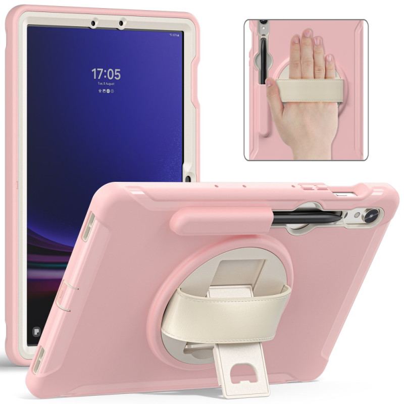 Coque Samsung Galaxy Tab S9 FE/S9/S8/S7 Sangle Support et Porte-Stylet