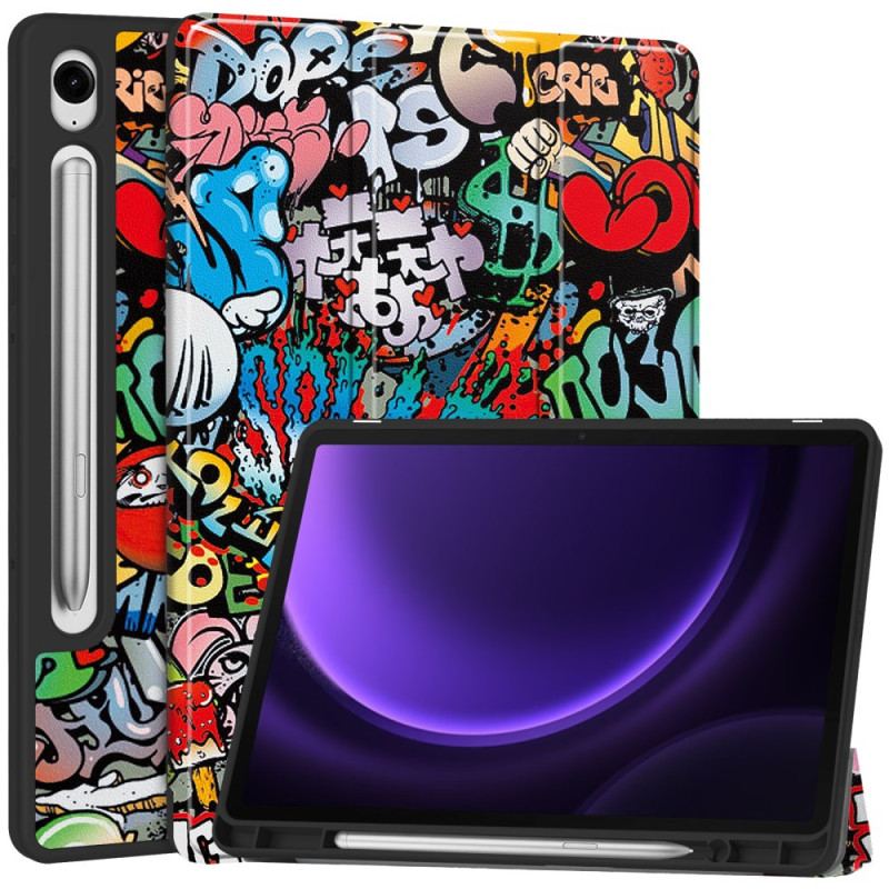 Smart Case Samsung Galaxy Tab S9 / Tab S9 FE Porte-Stylet Graffitis