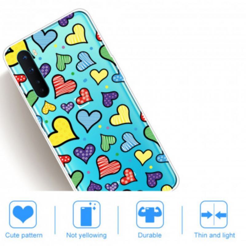 Coque OnePlus Nord Coeurs Multicolores