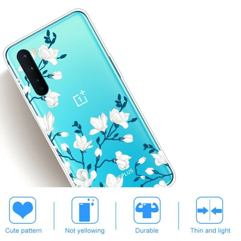 Coque OnePlus Nord Fleurs Blanches