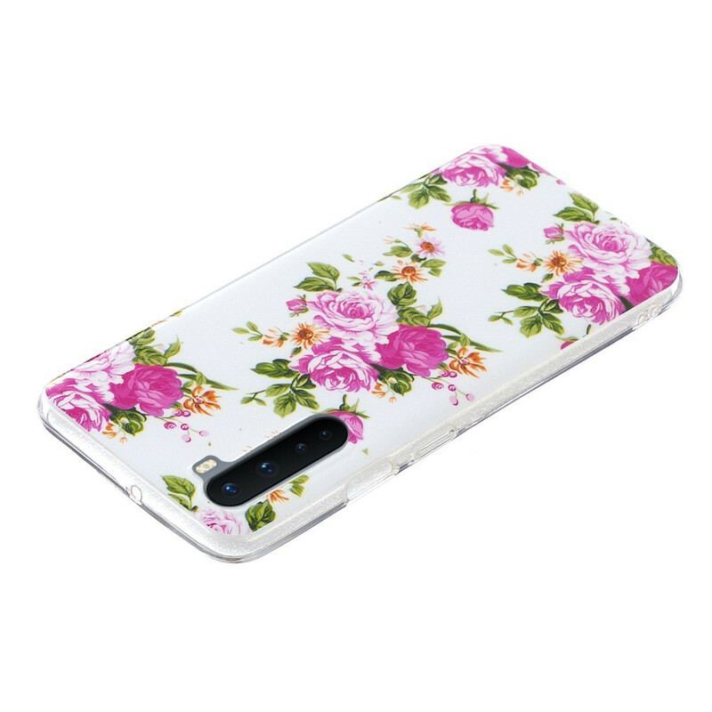 Coque OnePlus Nord Fleurs Liberty Fluorescente