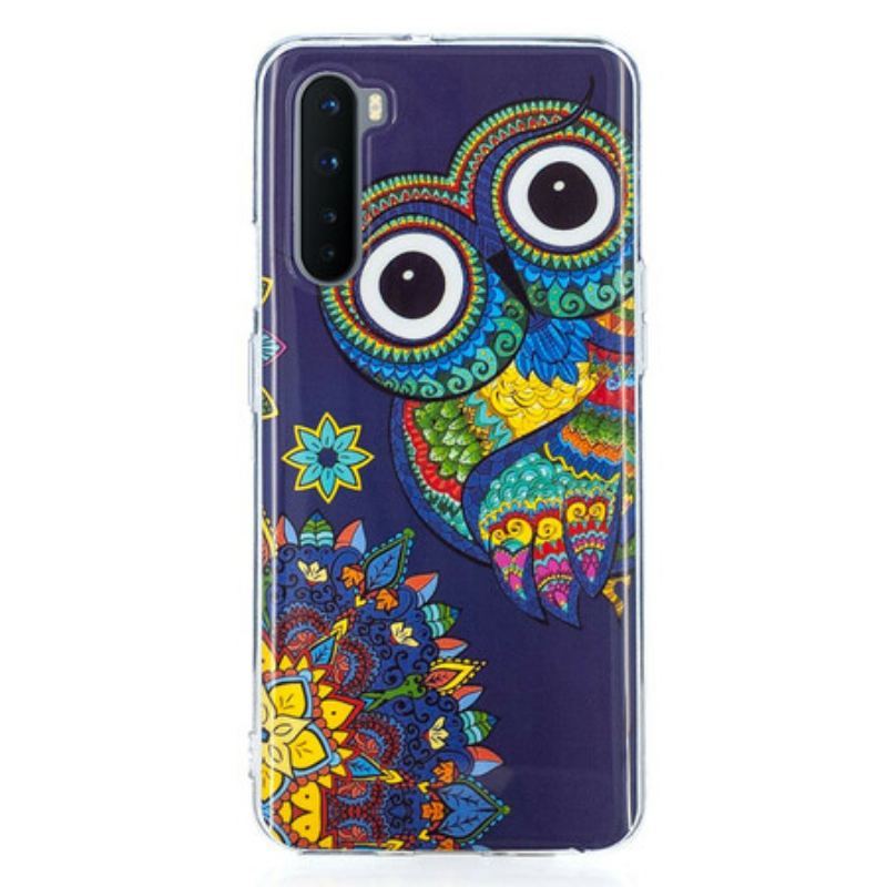 Coque OnePlus Nord Hibou Mandala Fluorescente