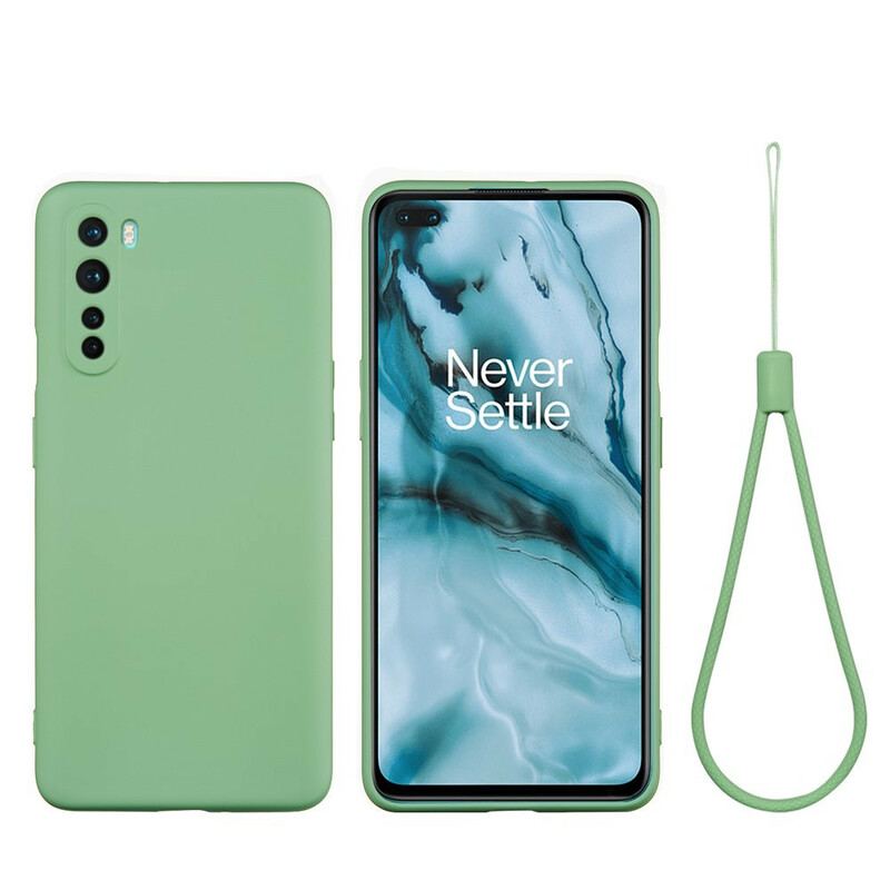 Coque OnePlus Nord Silicone Liquide Avec Lanière