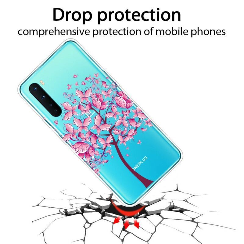 Coque OnePlus Nord Transparente Arbre à Papillons