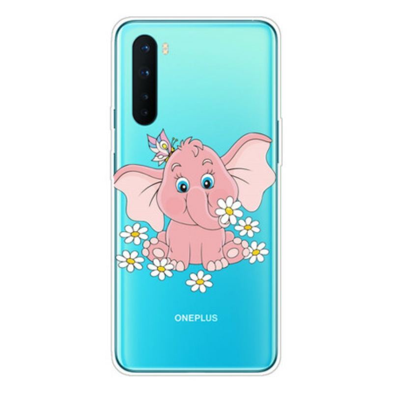 Coque OnePlus Nord Transparente Éléphant Rose