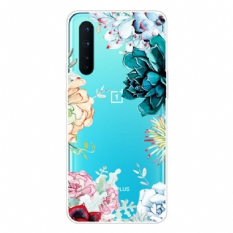 Coque OnePlus Nord Transparente Fleurs Aquarelle