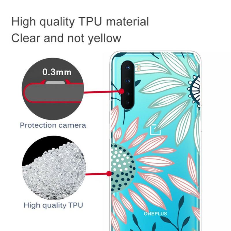 Coque OnePlus Nord Transparente Une Fleur