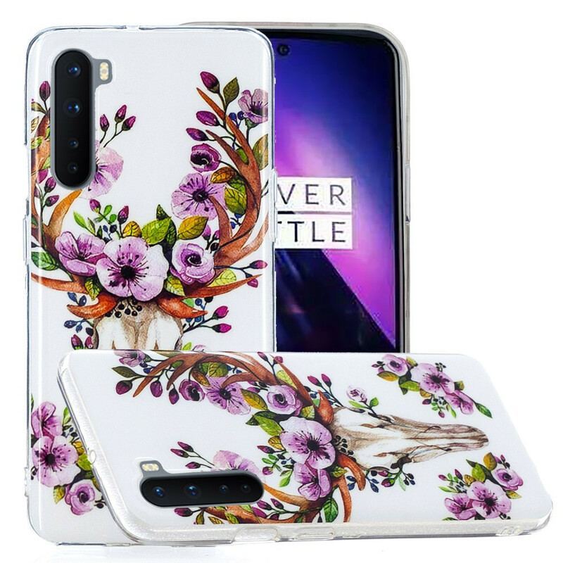 Coque OnePlus Nord Wapiti Fleuri Fluorescente