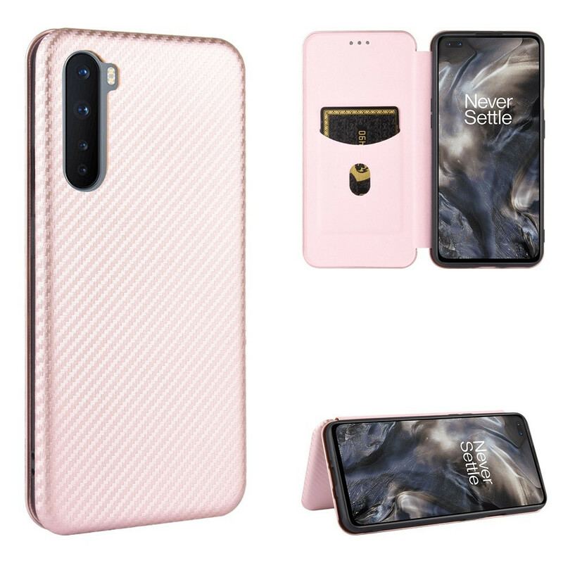 Flip Cover OnePlus Nord Silicone Carbone Coloré