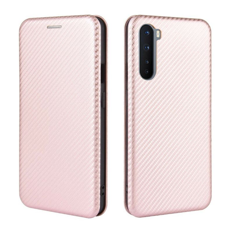 Flip Cover OnePlus Nord Silicone Carbone Coloré