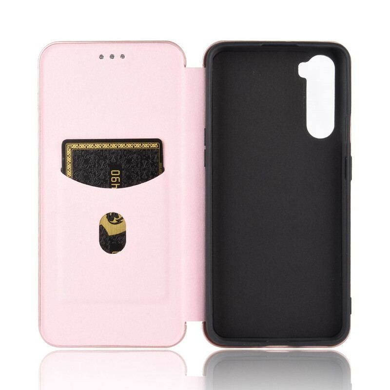 Flip Cover OnePlus Nord Silicone Carbone Coloré