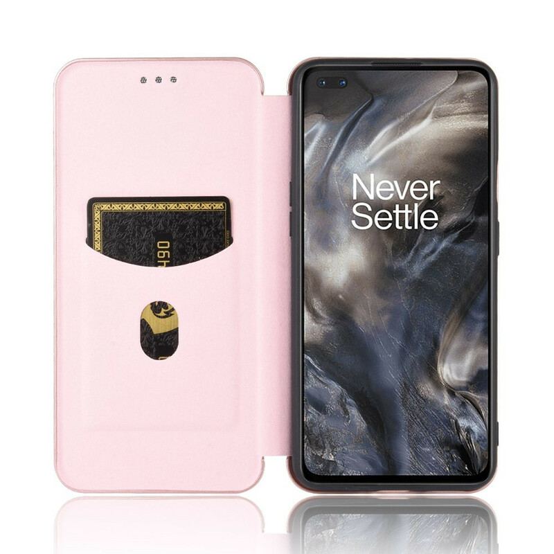 Flip Cover OnePlus Nord Silicone Carbone Coloré