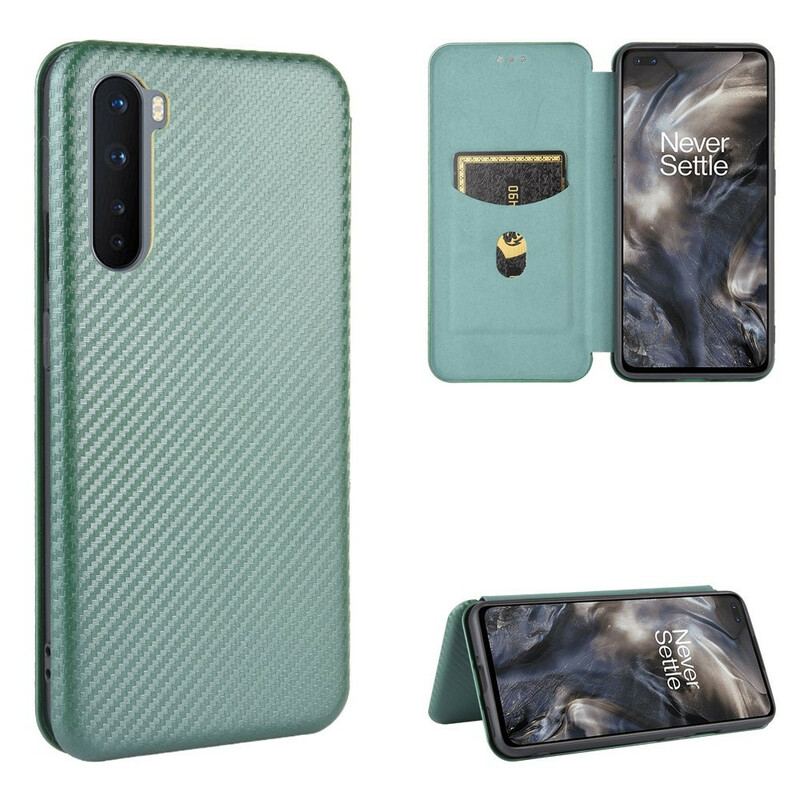 Flip Cover OnePlus Nord Silicone Carbone Coloré