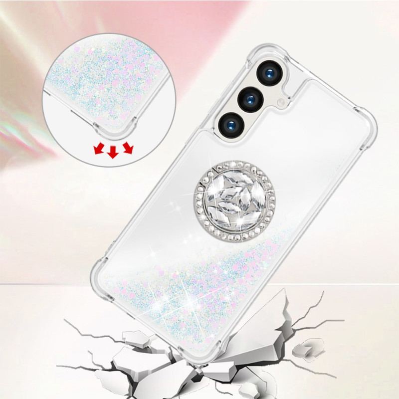 Coque Samsung Galaxy S24 Plus 5G Anneau-Support Paillettes