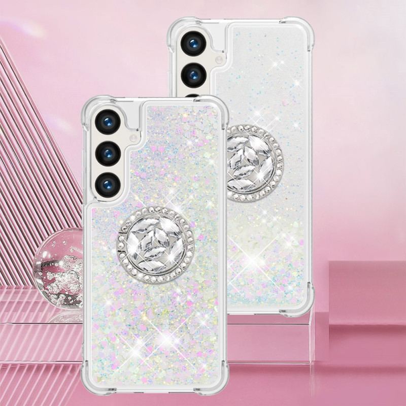 Coque Samsung Galaxy S24 Plus 5G Anneau-Support Paillettes